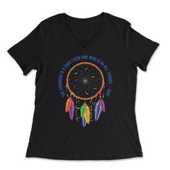 Dreamcatcher Native American Tribal Native Americans graphic - Women's V-Neck Tee - Black