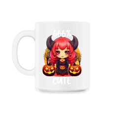 666% Cute Chibi Girl Devil Halloween design - 11oz Mug - White