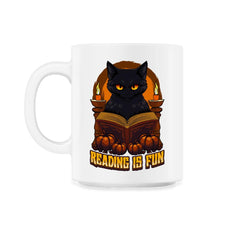 Gothic Black Cat Reading Witchcraft Book Dark & Edgy product - 11oz Mug - White
