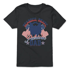 Bearded, Brave, Patriotic Dad 4th of July Independence Day print - Premium Youth Tee - Black
