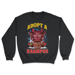 Adopt a Krampus Funny Christmas Devil Meme Krampus print - Unisex Sweatshirt - Black