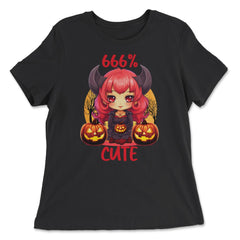 666% Cute Chibi Girl Devil Halloween product - Women's Relaxed Tee - Black