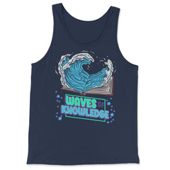 Waves of Knowledge Book Reading is Knowledge design - Tank Top - Navy
