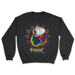 Gay Zodiac LGBTQ Zodiac Sign Aquarius Rainbow Pride print - Unisex Sweatshirt - Black