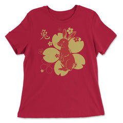 Chinese New Year of the Rabbit 2023 Symbol & Flowers product - Women's Relaxed Tee - Red