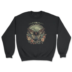 Cottage Core Butterfly With Flower Nature Lover Product design - Unisex Sweatshirt - Black
