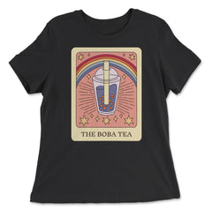 The Boba Tea Foodie Tarot Card Bubble Tea Lover design - Women's Relaxed Tee - Black