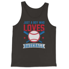 Funny Just A Boy Who Loves Baseball Pitcher Catcher Batter product - Tank Top - Black