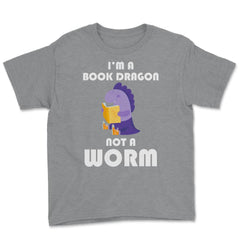 Funny Book Lover Reading Humor I'm A Book Dragon Not A Worm design - Grey Heather