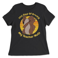 100 Days Driving My Teacher Nuts 100 Days of School Costume print - Women's Relaxed Tee - Black