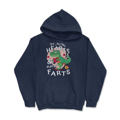 T-Rex Dinosaur Stealing Hearts and Blasting Farts product Hoodie - Navy