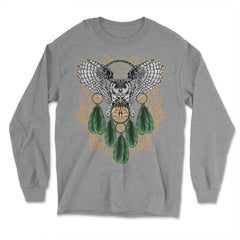 Owl Dreamcatcher Boho Mystical Hand-Drawn Design product - Long Sleeve T-Shirt - Grey Heather