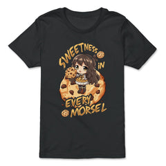 Anime Dessert Chibi with Chocolate Chips Cookies Graphic design - Premium Youth Tee - Black