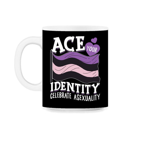 Asexual Ace Your Identity Celebrate Asexuality print 11oz Mug - Black on White