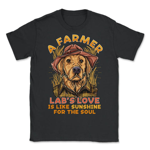 Labrador Farmer Lab’s Dog in Farmer Outfit Labrador product - Unisex T-Shirt - Black