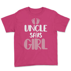 Funny Uncle Says Girl Niece Baby Gender Reveal Announcement graphic - Heliconia