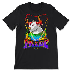 Gay Zodiac LGBTQ Zodiac Sign Taurus Rainbow Pride graphic - Premium Unisex T-Shirt - Black
