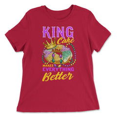 Mardi Gras King Cake Makes Everything Better Funny print - Women's Relaxed Tee - Red