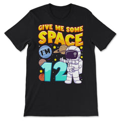 Science Birthday Astronaut & Planets Science 12th Birthday design - Premium Unisex T-Shirt - Black