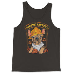 French Bulldog Construction Worker Hard Hat & Paws Frenchie design - Tank Top - Black