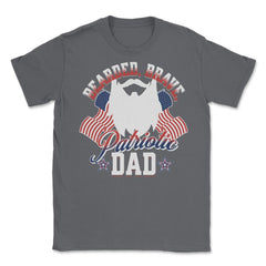 Bearded, Brave, Patriotic Dad 4th of July Independence Day product - Smoke Grey