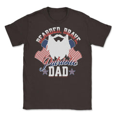 Bearded, Brave, Patriotic Dad 4th of July Independence Day product - Brown