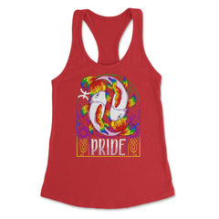 Gay Zodiac LGBTQ Zodiac Sign Pisces Rainbow Pride print Women's - Red