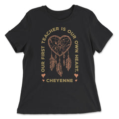Peacock Feathers Dreamcatcher Heart Native Americans design - Women's Relaxed Tee - Black