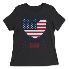 Patriotic Bearded Dad 4th of July Dad Patriotic Grunge graphic - Women's Relaxed Tee - Black