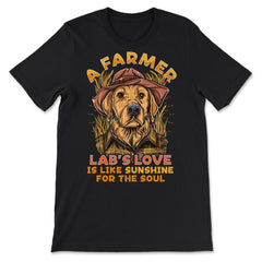Labrador Farmer Lab’s Dog in Farmer Outfit Labrador product - Premium Unisex T-Shirt - Black