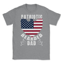 Patriotic Bearded Dad 4th of July Dad Patriotic Grunge design Unisex - Grey Heather