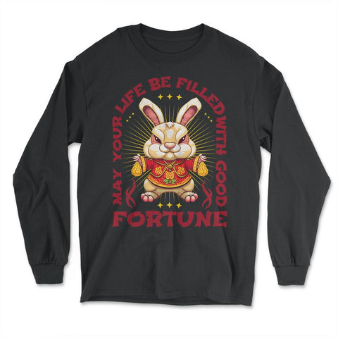 Chinese New Year of the Rabbit Chinese Aesthetic graphic - Long Sleeve T-Shirt - Black