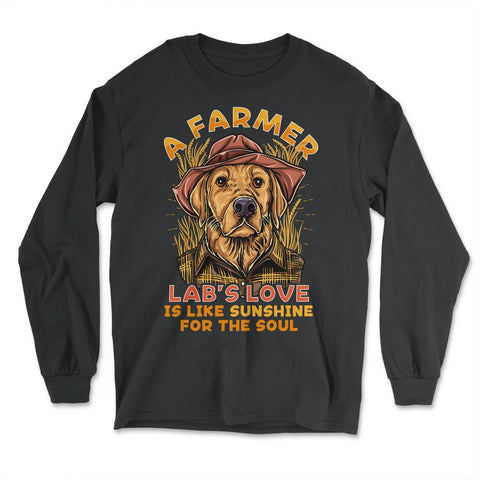 Labrador Farmer Lab’s Dog in Farmer Outfit Labrador product - Long Sleeve T-Shirt - Black