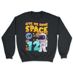 Science Birthday Astronaut & Planets Science 12th Birthday design - Unisex Sweatshirt - Black