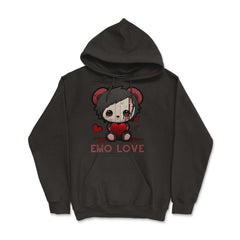 Chibi Emo Gothic Love Japanese Sad Anime Boy Emo Love graphic - Hoodie - Black