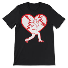 Baseball Heart Batter Baseball Lover Fan Coach Player product - Premium Unisex T-Shirt - Black