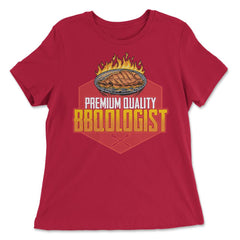 BBQuologist Funny Retro Grilling BBQ Meme product - Women's Relaxed Tee - Red