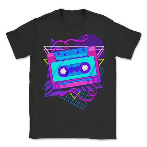 Synthwave Cassette Tape Retro Vaporwave Aesthetic design - Unisex T-Shirt - Black