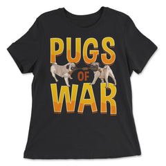 Funny Pug of War Pun Tug of War Dog product - Women's Relaxed Tee - Black