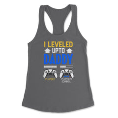 Funny Dad Leveled Up to Daddy Gamer Soon To Be Daddy graphic Women's - Dark Grey