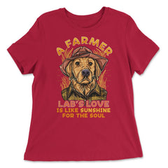 Labrador Farmer Lab’s Dog in Farmer Outfit Labrador product - Women's Relaxed Tee - Red