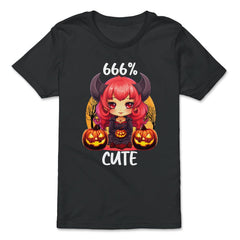 666% Cute Chibi Girl Devil Halloween design - Premium Youth Tee - Black