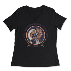 Chieftain Native American Tribal Chief Native Americans graphic - Women's V-Neck Tee - Black