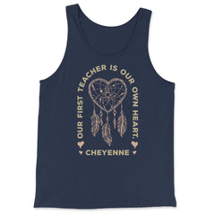 Peacock Feathers Dreamcatcher Heart Native Americans graphic - Tank Top - Navy