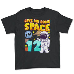 Science Birthday Astronaut & Planets Science 12th Birthday design - Youth Tee - Black