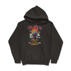 Symphony Of Colors And Serenity Hot Air Balloon print - Hoodie - Black