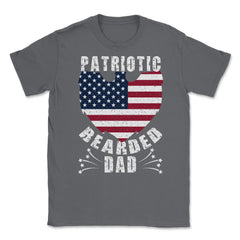 Patriotic Bearded Dad 4th of July Dad Patriotic Grunge design Unisex - Smoke Grey