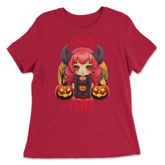 666% Cute Chibi Girl Devil Halloween product - Women's Relaxed Tee - Red