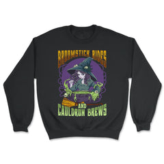 Anime Witch Cauldron Broomstick Rides & Cauldron Brews graphic - Unisex Sweatshirt - Black