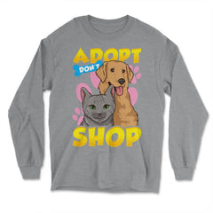 Adopt Don’t Shop Support Shelters and Rescue Organizations graphic - Long Sleeve T-Shirt - Grey Heather